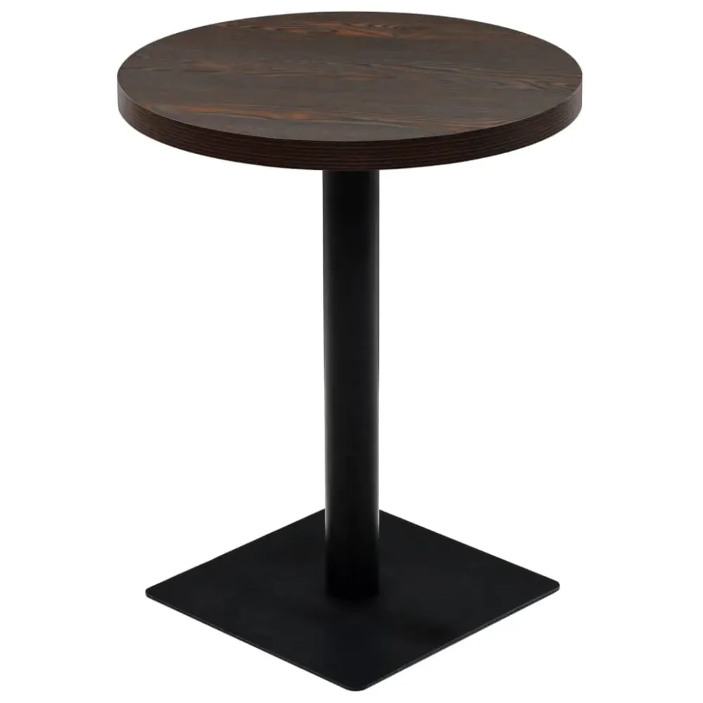 bistrobord MDF og rustfri rund 60 x 75 cm mørk aske