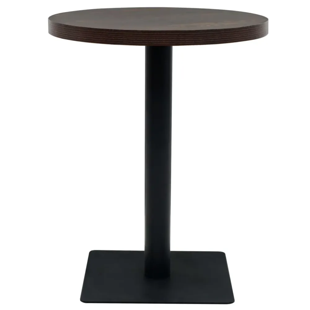bistrobord MDF og rustfri rund 60 x 75 cm mørk aske