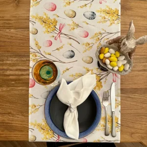 Bordløber, 100% bomuld, trykt | Glædelig påske 140x40cm