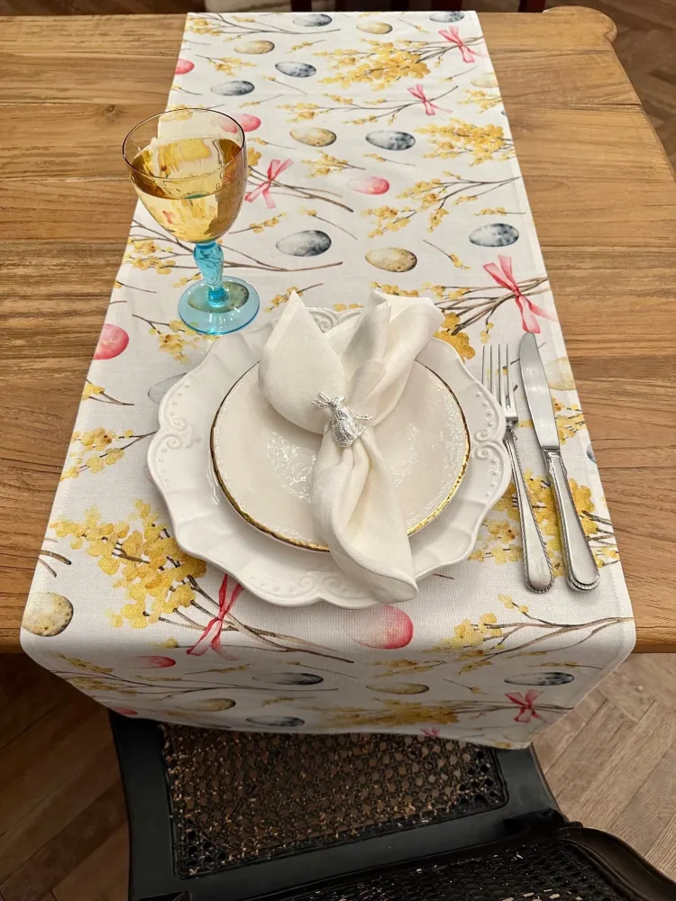 Bordløber, 100% bomuld, trykt | Glædelig påske 140x40cm