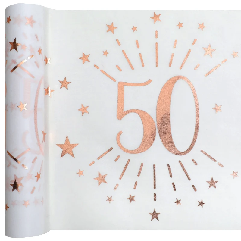 Ivory 50 års bordløber med rose gold, 5 m.