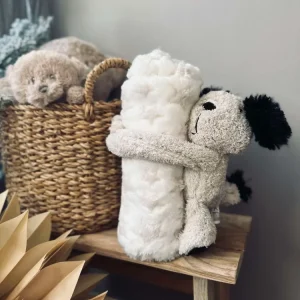 Babytæppe med bamse hund