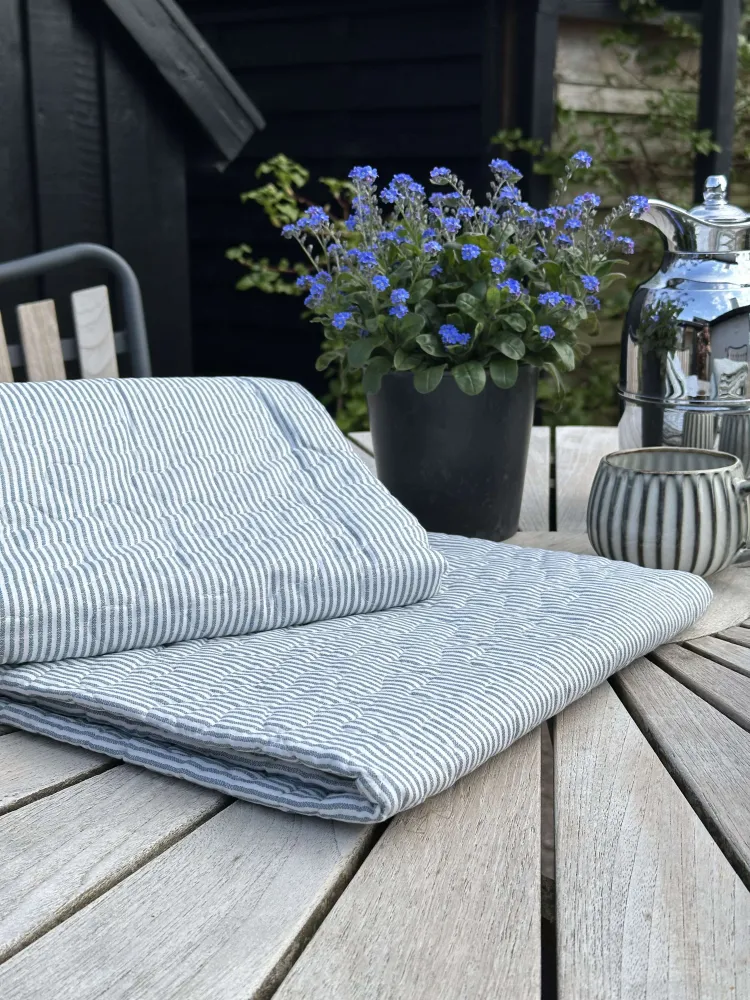 Picnictæppe Blå stribet