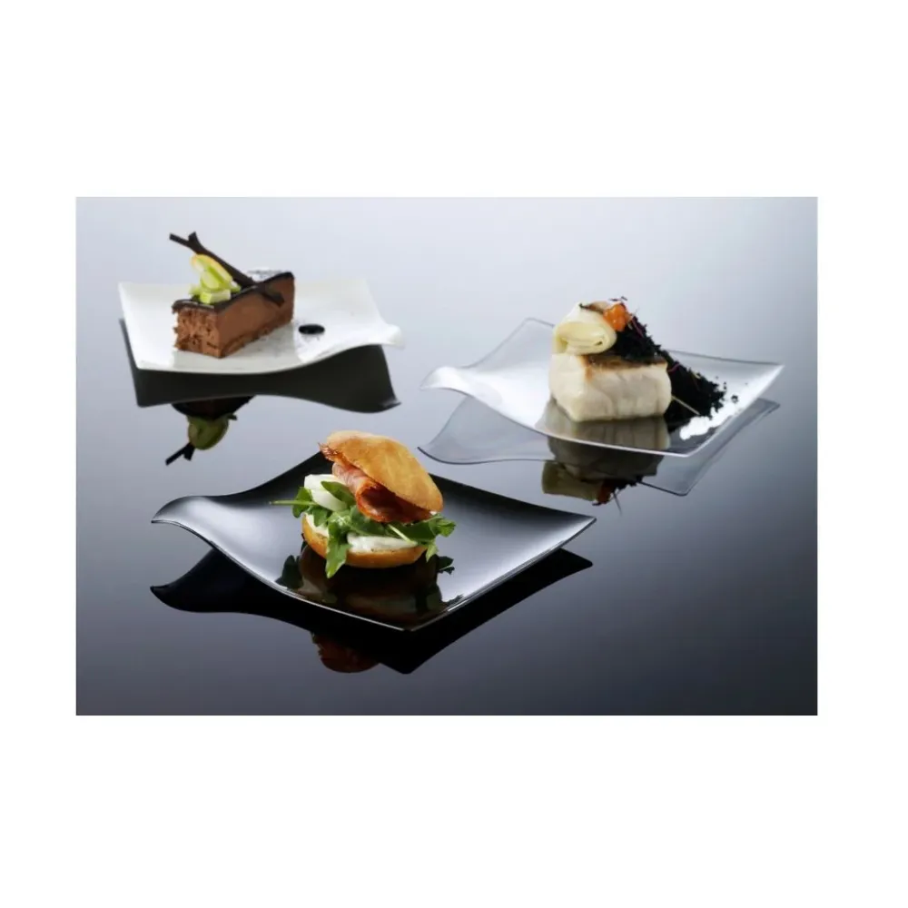 Flad tasting tallerken, hvid, 100 stk