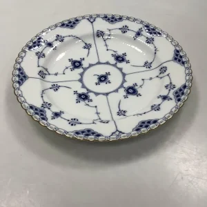 Royal Copenhagen Musselmalet Helblonde Flad Tallerken med guld No 1084