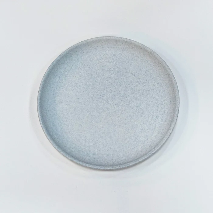 Uh la la - Tallerken - Mat hvid med blå flakes (Ø27cm)