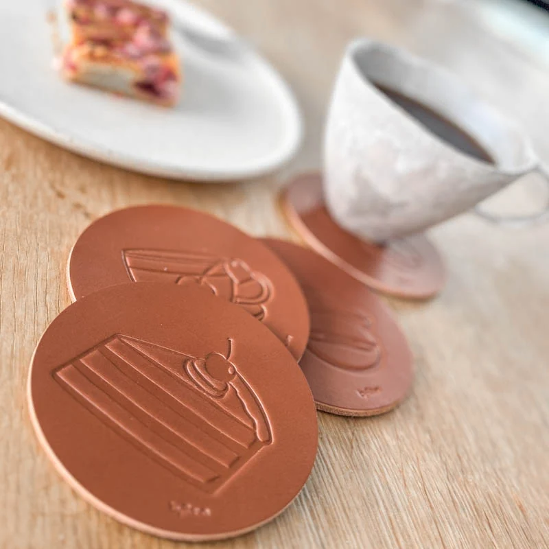 Coasters - Kaffe og kager (4 stk) Roed