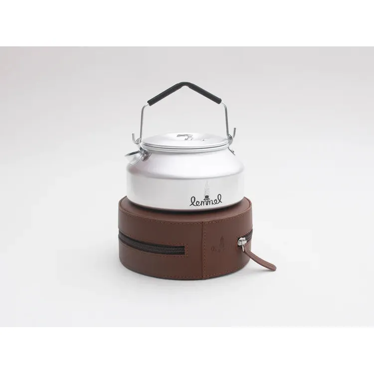 Lemmel Kaffekedel incl. Okselæder taske / itui Brushed Stainless