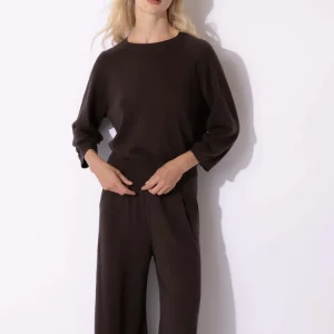 FTC Goat hair wool 3/4-ærme Sweater Espresso Xs