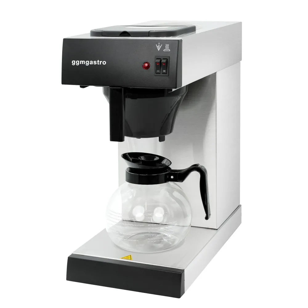 Filterkaffemaskine - 1,8 Liter - 1,4 kW - med 2 varmeplader - inkl. glaskande