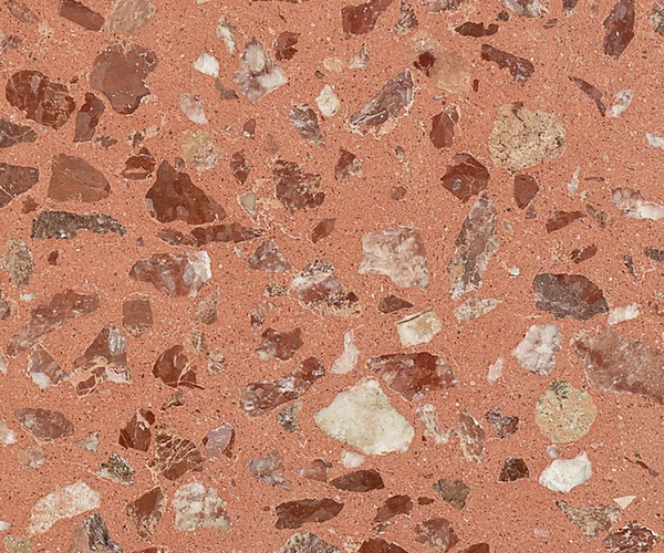 HAY Terrazzo Cafébord - Kvadratisk - Red Base - Portable Grey Top