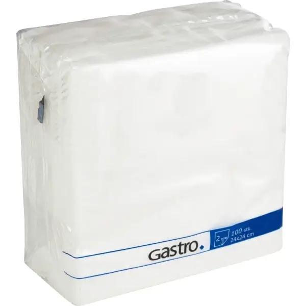 Kaffeserviet, Gastro, 3-lags, 1/4 fold, 24x24cm, pearl, nyfiber