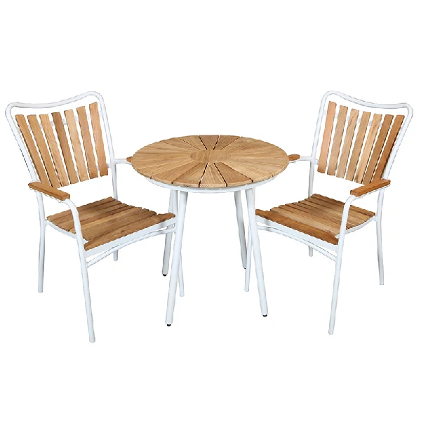 LØKKEN CAFÈSÆT IVORY - KERNETEAK