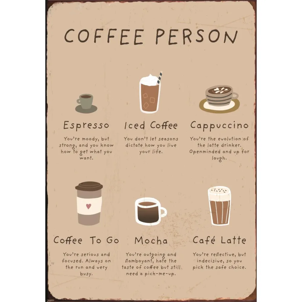 Metalskilt - Coffee Person from Italian Design