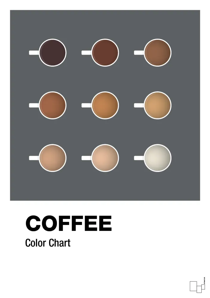 plakat: coffee color chart - graphic charcoal Temperature Control 60