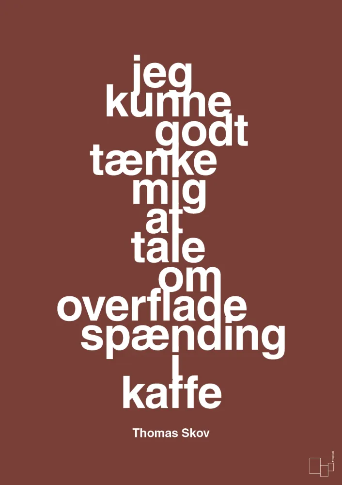 plakat: jeg kunne godt tænke mig at tale om overfladespænding i kaffe - cherry pepper 60