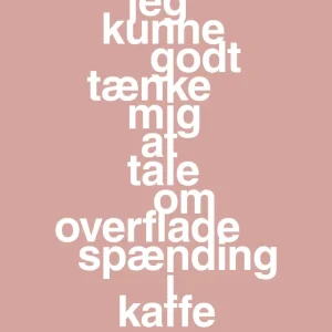 plakat: jeg kunne godt tænke mig at tale om overfladespænding i kaffe - bubble shell 60