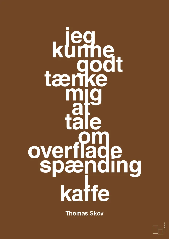 plakat: jeg kunne godt tænke mig at tale om overfladespænding i kaffe - charcoal brown 60