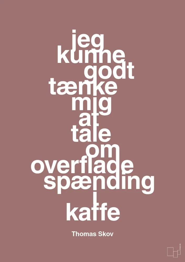 plakat: jeg kunne godt tænke mig at tale om overfladespænding i kaffe - plum 60