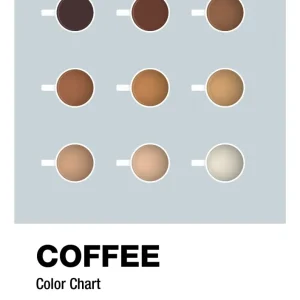 Portable plakat: coffee color chart - letvægt drizzle 60