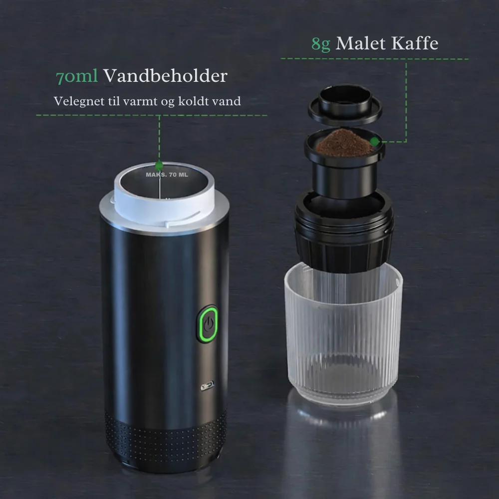 Programmerbar InstaCoffee™ | Frisk kaffe når som helst, hvor som helst Sort