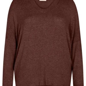 Pullover med v-udskæring coffee melange