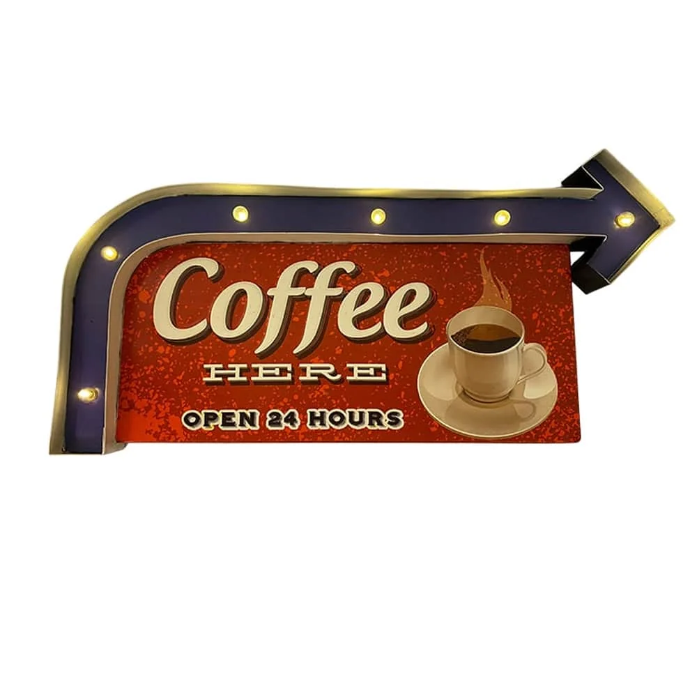 Retro Skilt COFEE med vivid