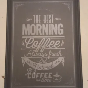 Skilt: morning coffee, stort 2 Filters