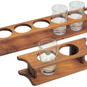 Roca, Glasholder teak 43x9x9cm til 4 glas, Ø 70 mm