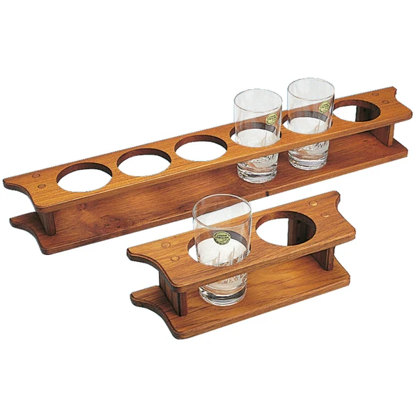 Roca, Glasholder teak, 61x9x9 cm, 6 glas, Ø 70 mm