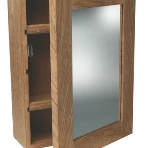 Roca, Toiletskab teak med spejl, 33x46x11 cm