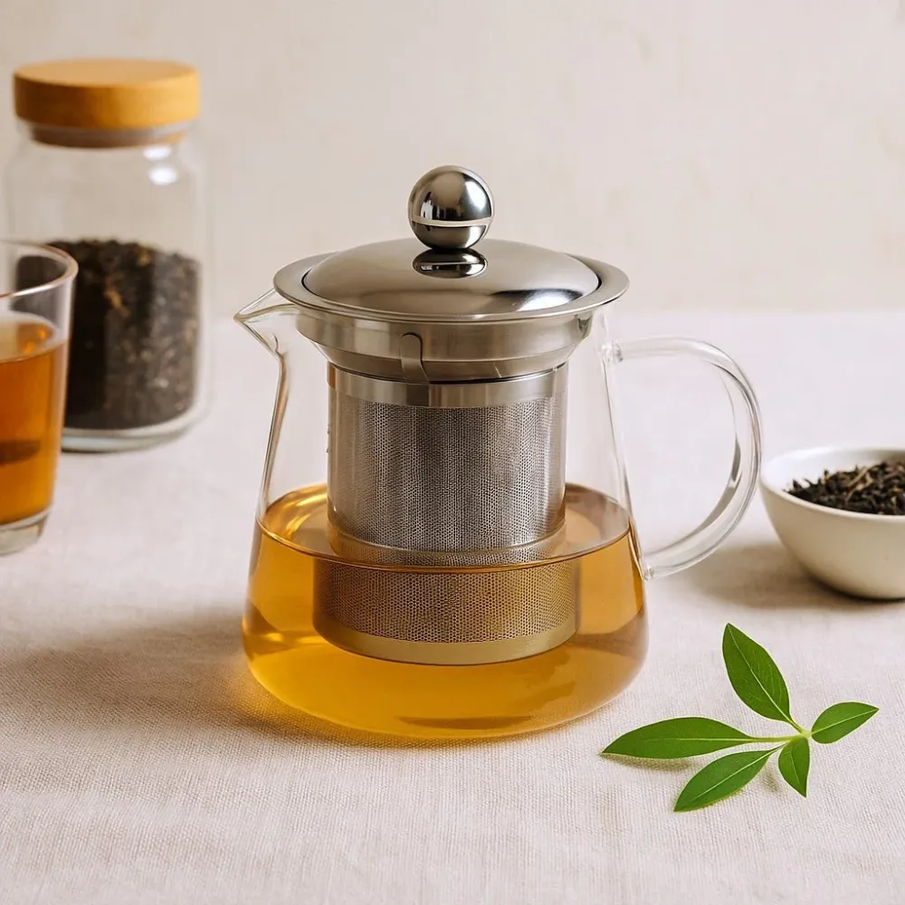 Glas Tekande med Infuser, 350ml Flaskeformet
