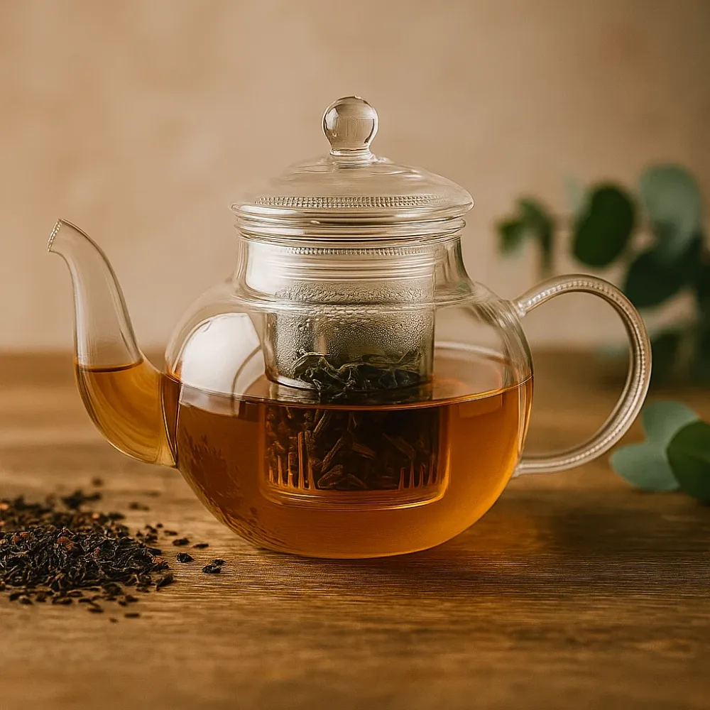 Glas Tekande med Infuser 400ml Rund Perle