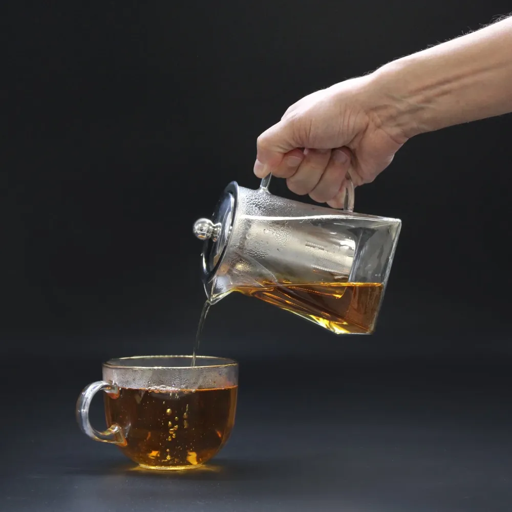 Glas Tekande med Infuser, 780ml Tårnform