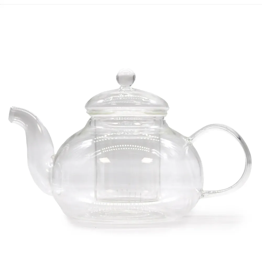 Glas tepotte med infuser 800 ml rund perle