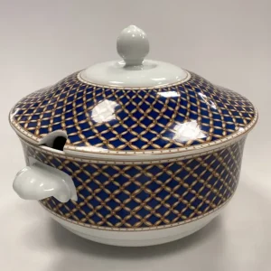 Royal Copenhagen Liselund Mørkeblå Terrin med låg No. 183/182