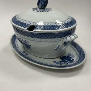 Royal Copenhagen Blå Tranquebar Oval Terrin med underfad No. 920