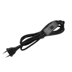 Stofkabel med afbryder, sort • Design Us
