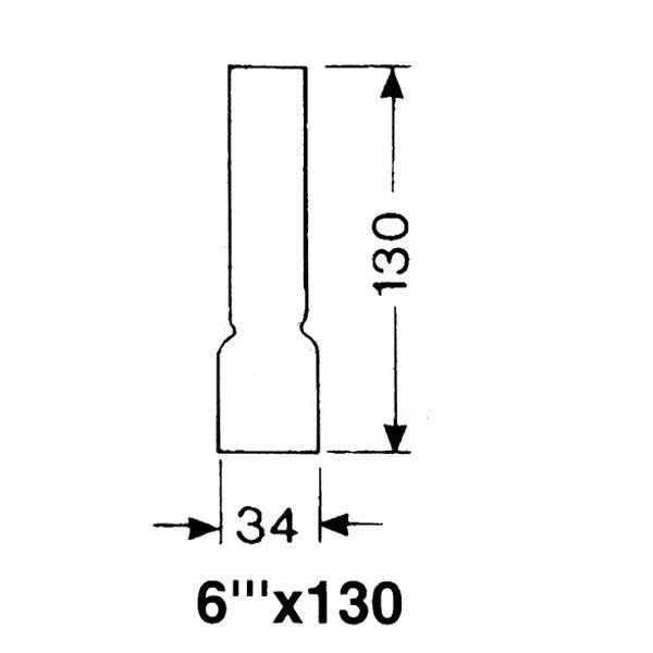 DHR, Lampeglas 6''' x 130mm, Ø 34,0mm