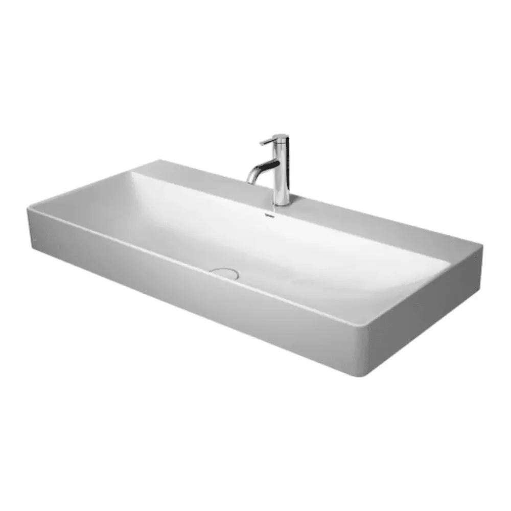 Duravit DuraSquare håndvask uden overløb og hanehul - 100x47cm - ivory