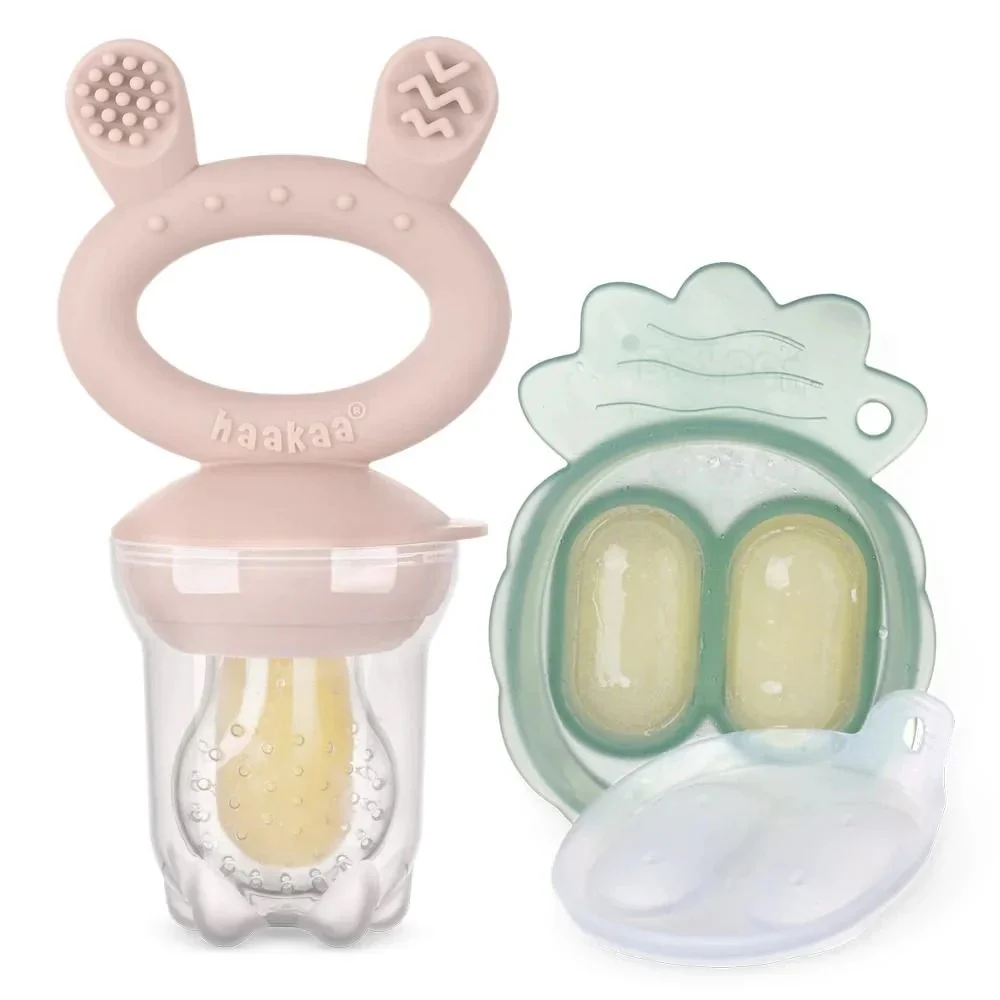haakaa Silikone Food Feeder – Blush | BPA-Free | Dishwasher Safe