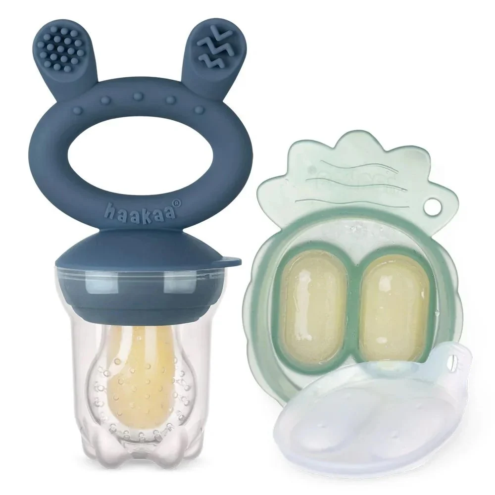 haakaa Silikone Food Feeder – Steel Navy | BPA-Free | Dishwasher Safe