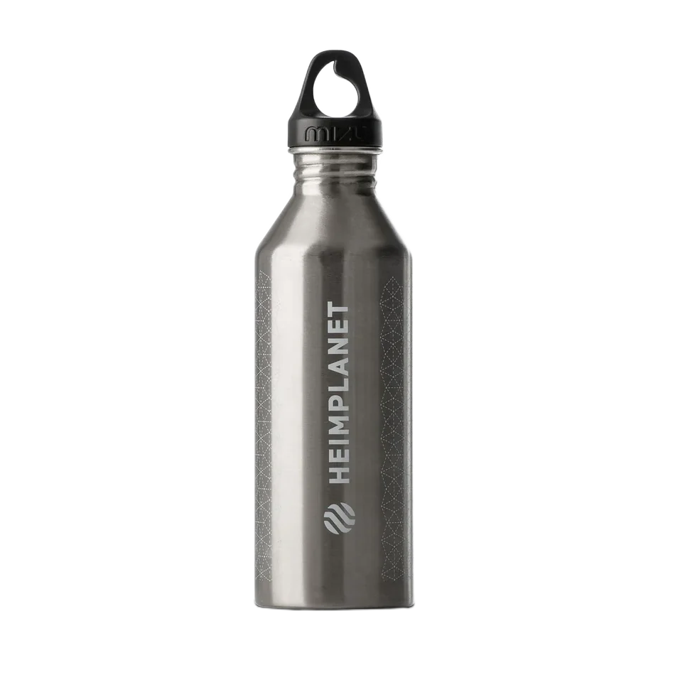 Heimplanet Cairo Grid 800 ml drikkedunk - Sølv/Hvid