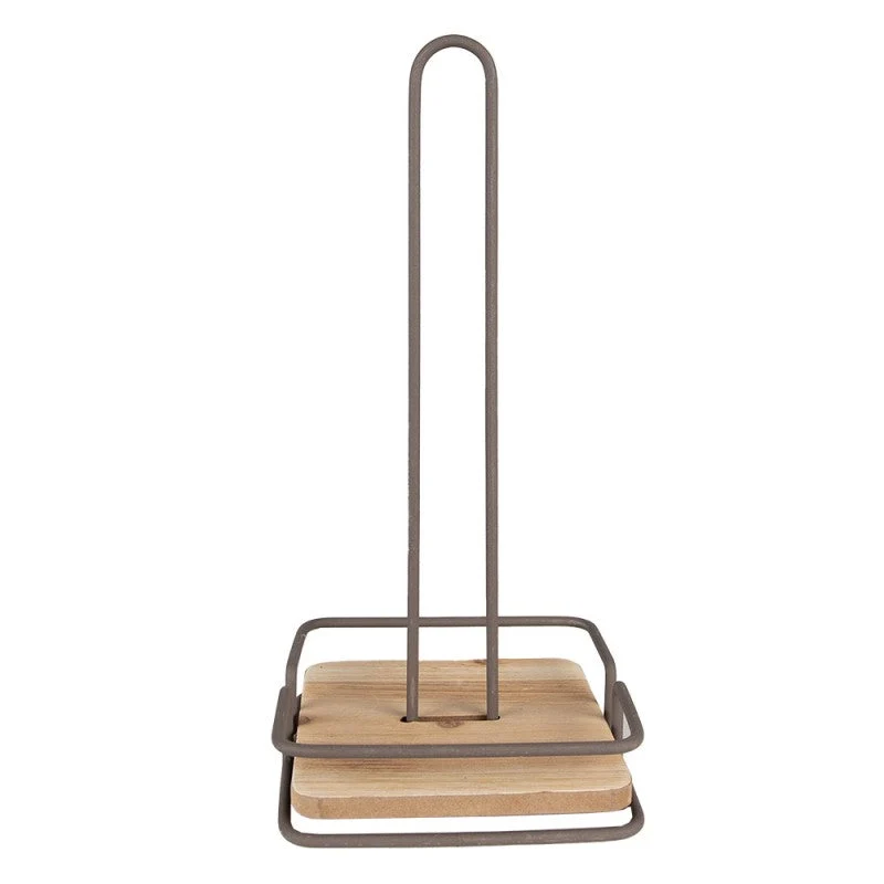 Køkkenrulleholder 15x15x32 cm Brunt jern Træ