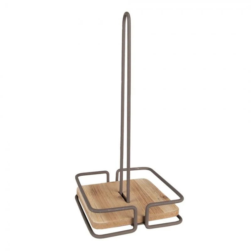Køkkenrulleholder 15x15x32 cm Brunt jern Træ