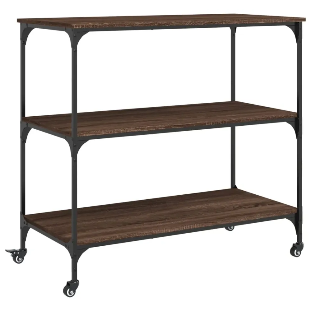 Køkkenvogn 102X50X95 Cm Crafted Træ Etræsfarve Brun