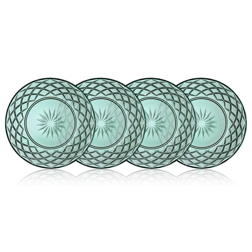 Lyngby Glas - Sorrento Glastallerken Dia 21 cm 4 stk. Grøn