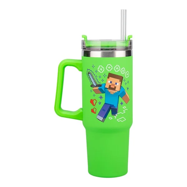 Minecraft Grøn 900ml Multiway Rejse kop med sugerør
