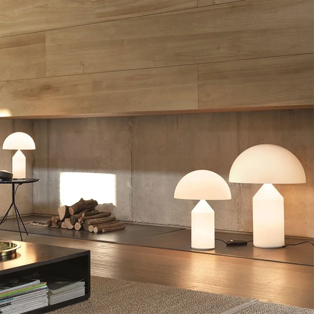 Modern Glass Table Lamp | Geometric Dome Design