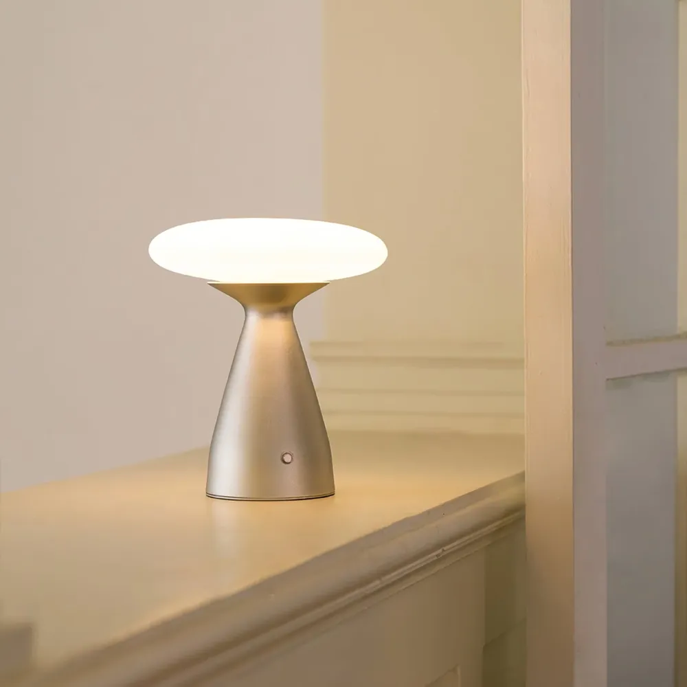 Modern LED Table Lamp | Wireless Metal Glass Design